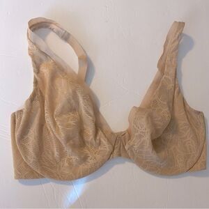 DKNY Very Sexy Unlined tan mesh lace underwear Bra 34DD
